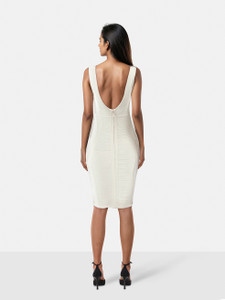 Herve Leger White Sleeveless Bandage Dress