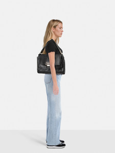 Anya Hindmarch Black Leather Shoulder Flap Bag