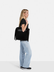 Zadig & Voltaire Black Suede Dottie Gipsy Tote