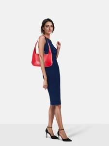 Alexander McQueen Red Leather Jewelled Hobo Bag