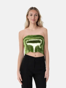 Loewe Loewe x Paula’s Ibiza Green Sequinned Tube Top