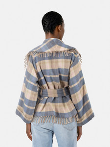 LoveShackFancy Blue Canopy Harrison Wrap Jacket