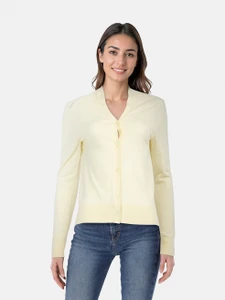 Burberry Yellow Wool Fine Knit Cardigan