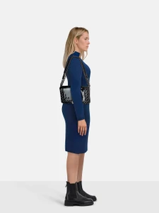 Chanel 2013-14 Black Patent Reverso Boy Bag