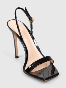 Gianvito Rossi Black Patent Leather Heeled Sandals