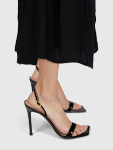 Gianvito Rossi Black Patent Leather Heeled Sandals