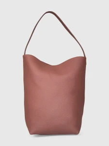 The Row Brown Leather Large N/S Park Tote Bag