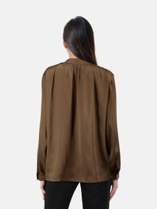 Loro Piana Brown Silk Josephine Blouse