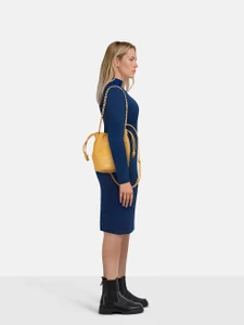 Loewe Mustard Yellow Leather Medium Flamenco Bag