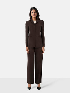 Emporio Armani Brown Wool Pinstripe Suit Set