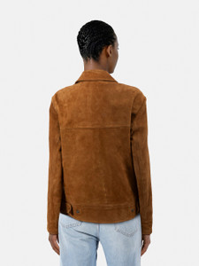 Sandro Brown Suede Bomber Jacket
