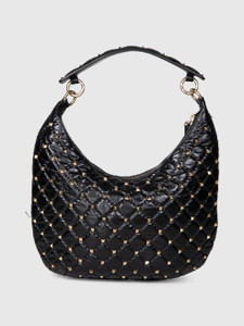Valentino Garavani Black Leather Small Rockstud Spike Hobo Bag Valentino Garavani Black Leather Small Rockstud Spike Hobo Bag