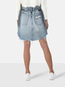 Miu Miu Blue Elasticated Denim Mini Skirt Miu Miu Blue Elasticated Denim Mini Skirt