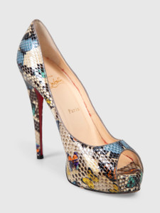 Christian Louboutin Snakeskin Butterfly Print Platform Heels Christian Louboutin Snakeskin Butterfly Print Platform Heels