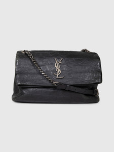 Saint Laurent Black Croc Embossed West Hollywood Bag Saint Laurent Black Croc Embossed West Hollywood Bag