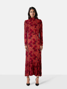 Borgo De Nor Red Leopard & Floral Printed Dress