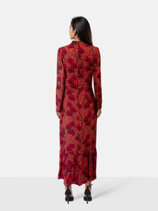 Borgo De Nor Red Leopard & Floral Printed Dress