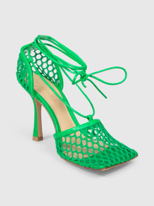 Bottega Veneta Green Stretch Mesh Sandals