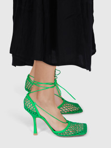 Bottega Veneta Green Stretch Mesh Sandals