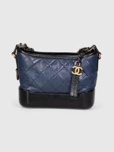 Chanel 2018 Navy Leather Small Gabrielle Bag