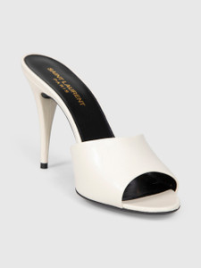 Saint Laurent Pearl Calfskin New Belfagor Mules