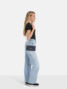 Dior 2016 Blue Crinkled Leather Diorama Wallet on Chain