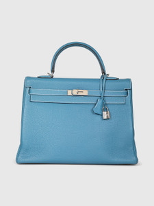 Hermès 2011 Blue Jean Togo Leather Kelly 35