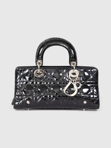 Dior 2005 Vintage Black Patent East West Bag