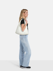 Bottega Veneta White Leather Intrecciato Hobo Bag