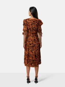 Walter Baker Orange Tiger Print Dress