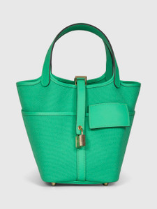 Hermès Vert Comics Canvas / Swift Leather Picotin 18 Cargo