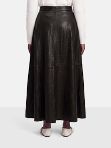 Mint Velvet Dark Brown Leather Maxi Skirt
