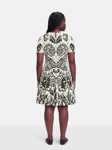 Alexander McQueen Black & White Knit Seashell Dress