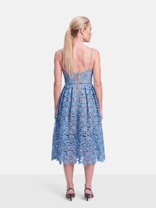 Self-Portrait Blue Lace Midi Dress