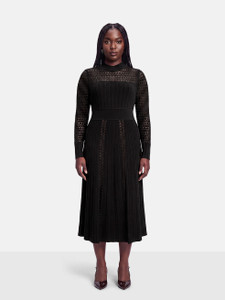 ME+EM Black Long Sleeve Knit Dress