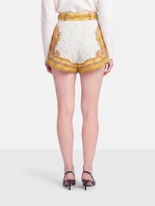 Zimmermann Bells Paisley Linen Tuck Shorts