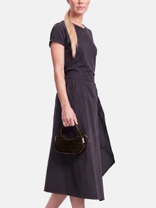 Coperni Brown Croc Embossed Micro Baguette Swipe Bag