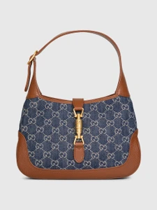 Gucci Navy Denim Small Jackie 1961 Shoulder Bag