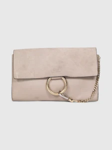 Chloé Grey Suede Faye Clutch Bag
