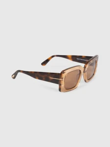 Tom Ford Brown Rectangle Brigitta Sunglasses