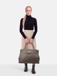 Hermès 2013 Etain Veau Sikkim Kelly Relax 50
