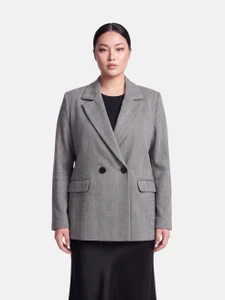 Anine Bing Grey Double Breasted Blazer