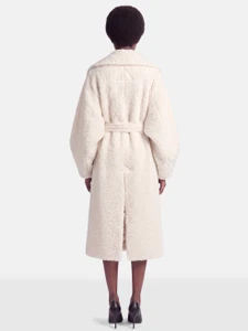 Alaïa Ecru Alpaca Wool Long Coat
