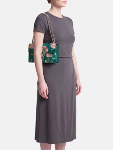 Gucci Green Calfskin Blooms Dionysus Shoulder Bag