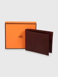 Hermès Brown Grained Leather MC2 Bifold Wallet