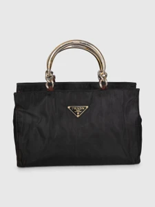 Prada Black Tessuto Metallo Handbag