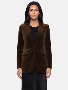 Saint Laurent Brown Wool Velvet Single Breasted Blazer