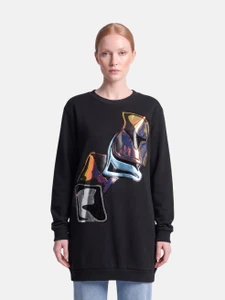 Christopher Kane FW 2016 Black Abstract Sweatshirt