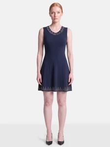 Alaïa Navy Studded Knee Length Dress