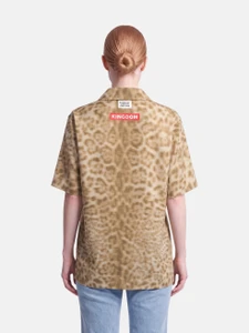 Burberry Brown Leopard Print Short Sleeve Top